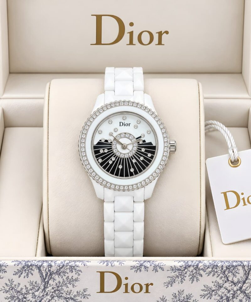 Dior For Women Beautiful Black-and-White Sunburst Dial