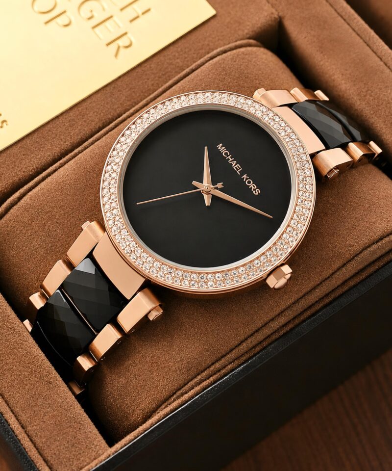 First Copy Michael Kors Black Watch For Girls