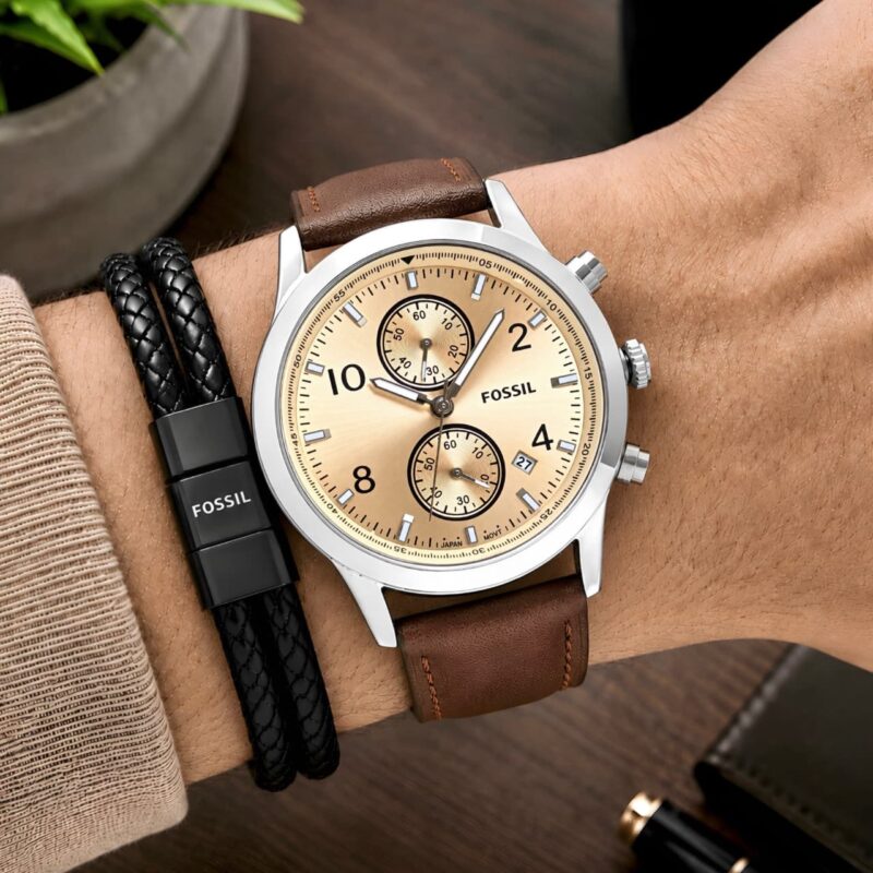 Fossil BQM7105 Soft Brown Leather Strap Watch