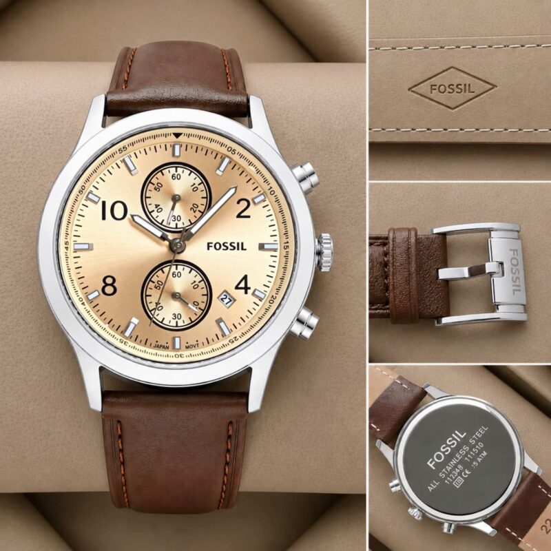 Fossil BQM7105 Soft Brown Leather Strap Watch