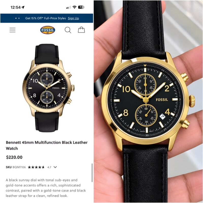 Fossil Bennette Collection Numeric Figures Watch