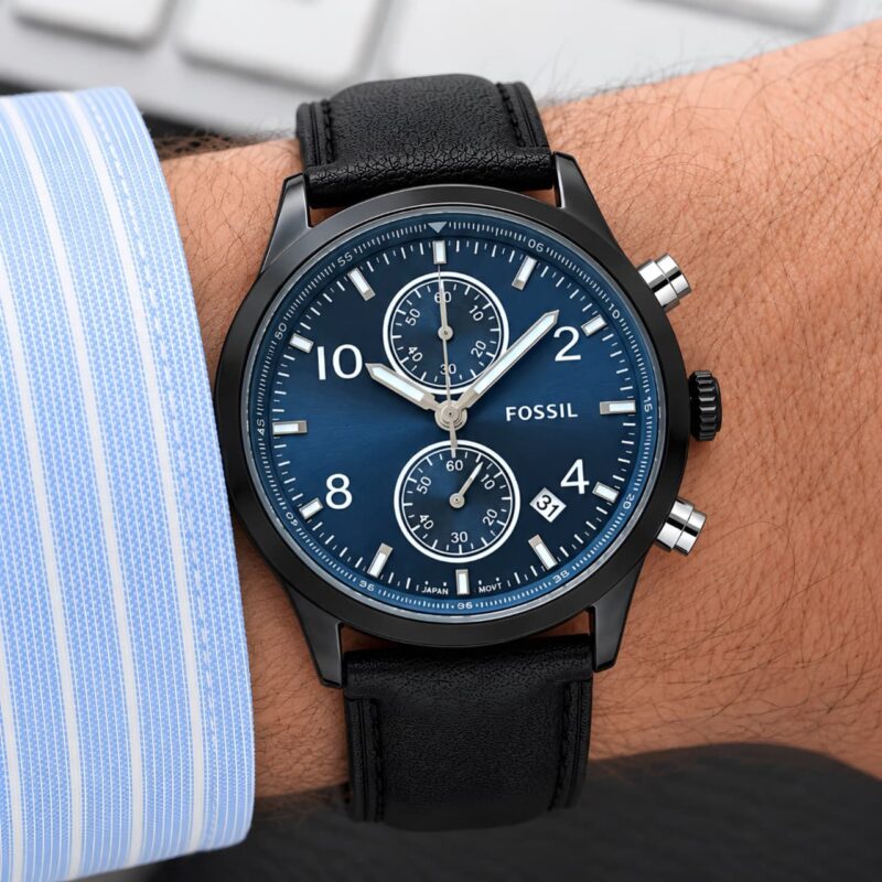 Fossil Bennette Collection Soft Black Leather Strap