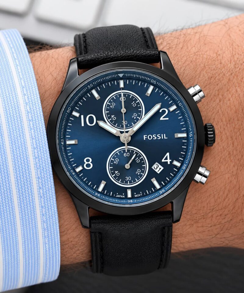Fossil Bennette Collection Soft Black Leather Strap