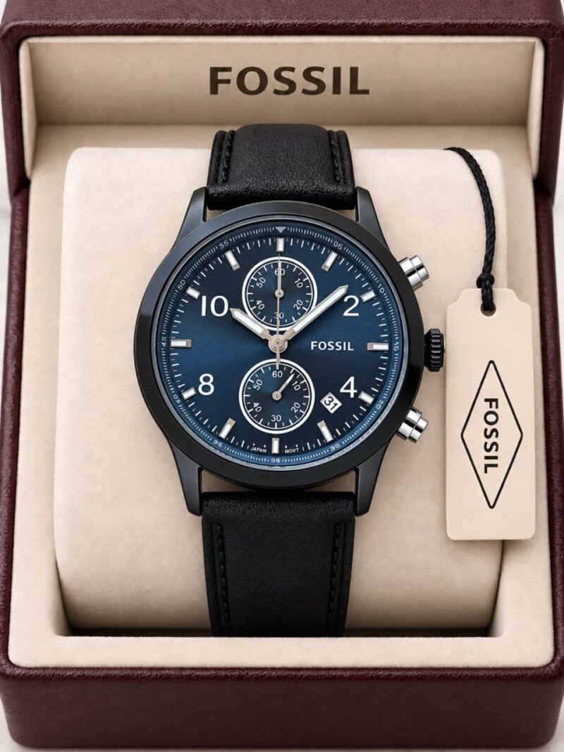 Fossil Bennette Collection Soft Black Leather Strap