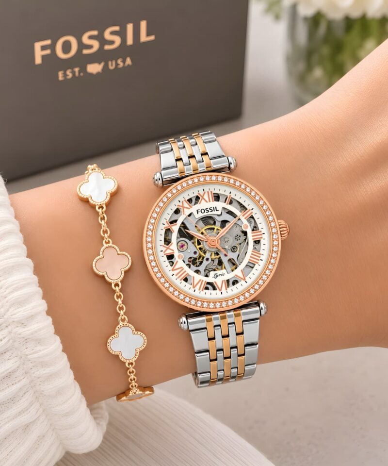 Fossil Lyric Automatic Stainless Steel Bracelet Watch