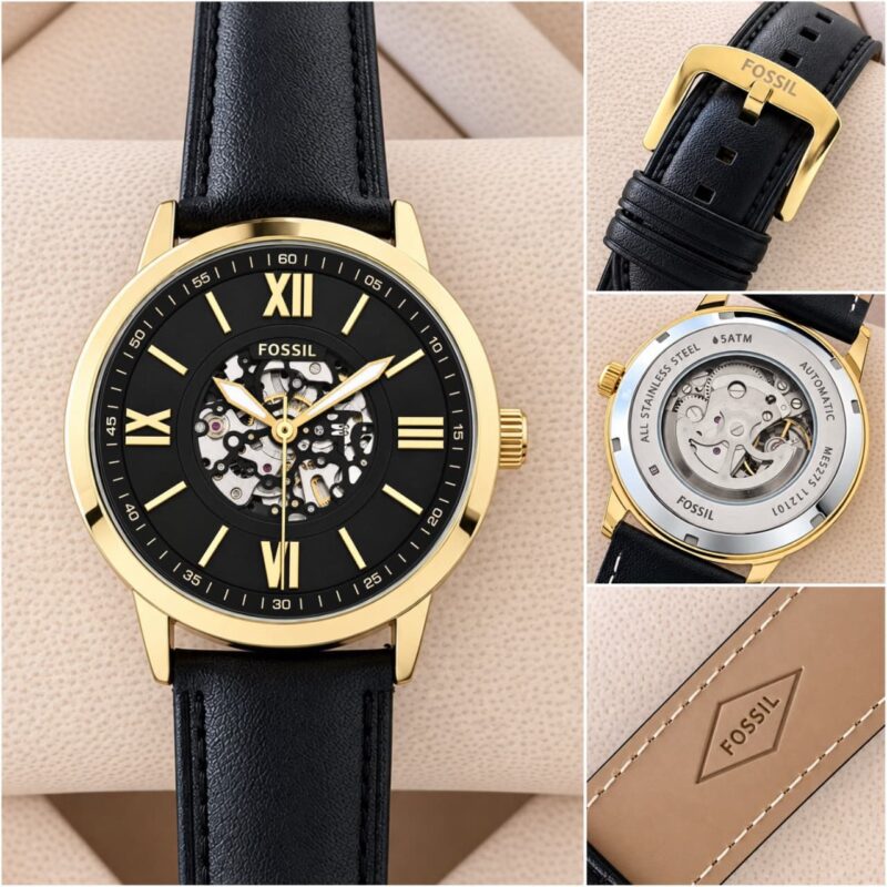 Fossil Modern Automatic Strap - Soft Black Leather Watch