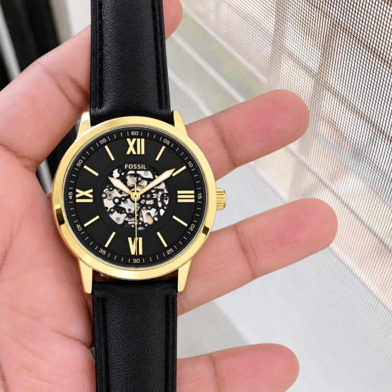Fossil Modern Automatic Strap - Soft Black Leather Watch