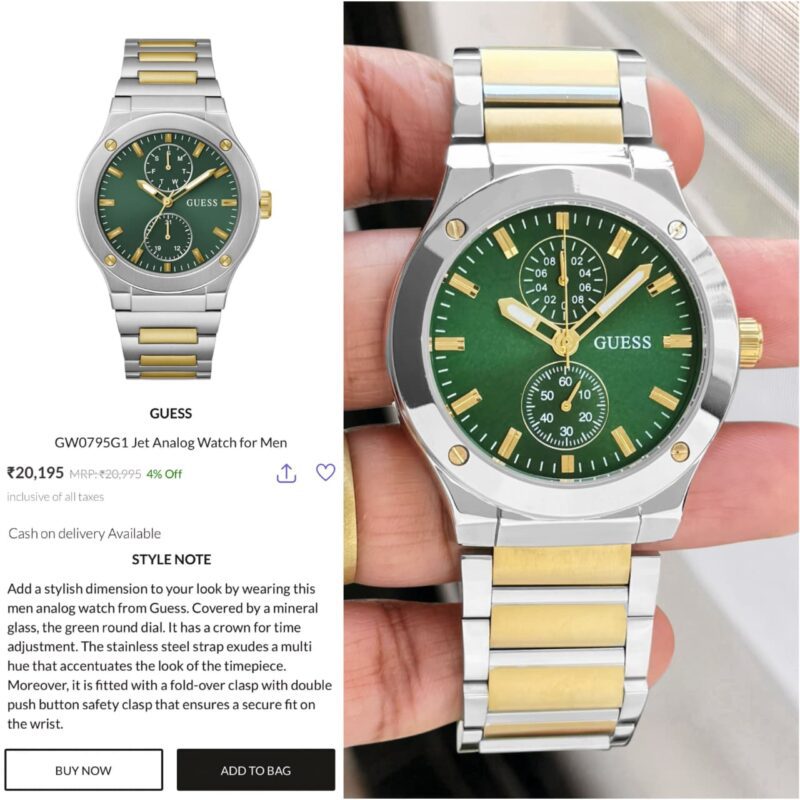 Guess GD Jet Series GW0795G1 Premium Green Sunray Dial