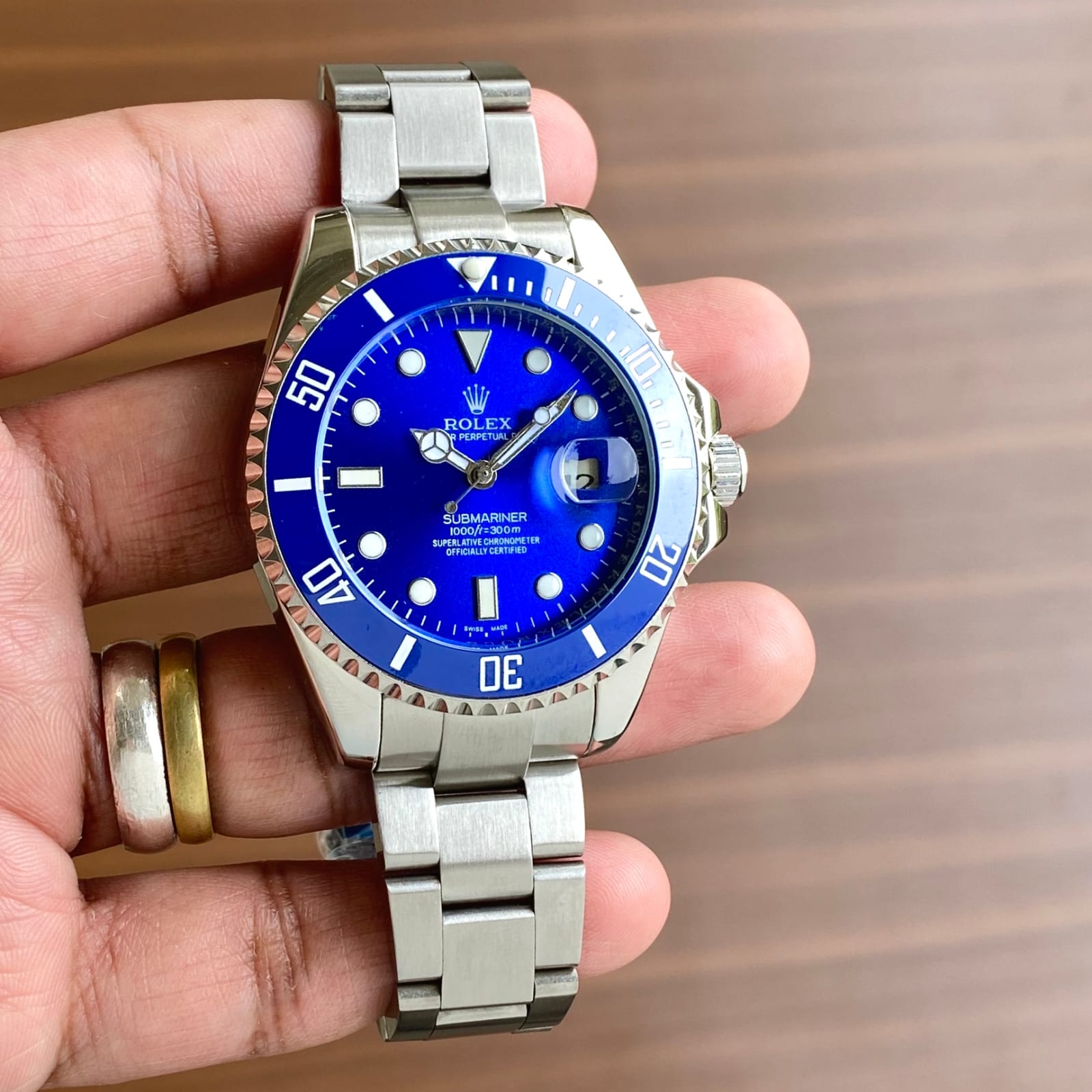 Rolex Submariner Full Silver Blue Dial Swiss Automatic Watch