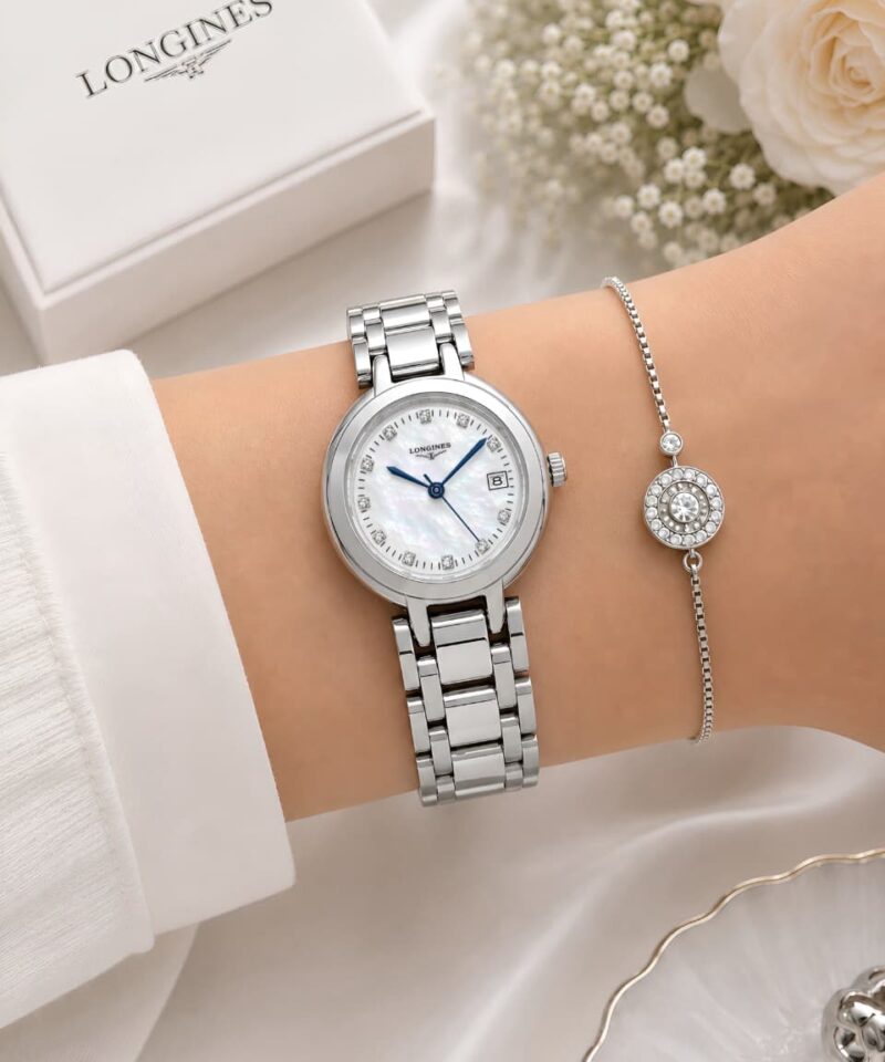 Longines White mother-of-pearl dial Watch