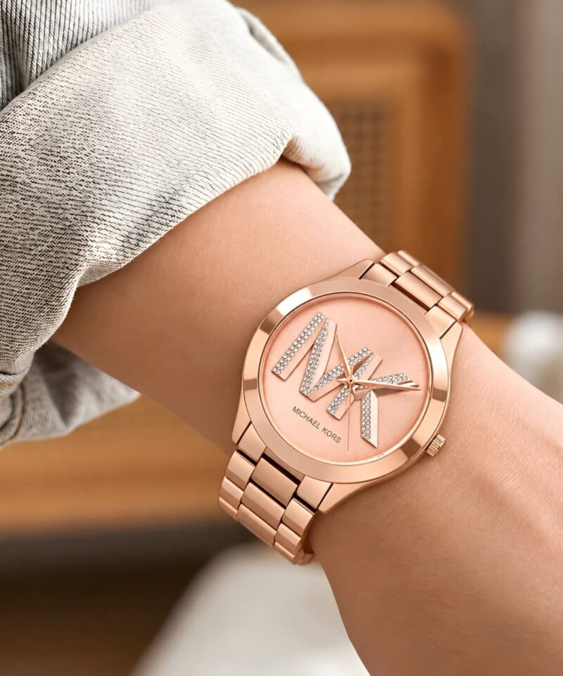 Michael Kors Runway Collection Stainless Steel Rose Gold Studded Body