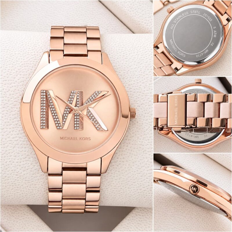 Michael Kors Runway Collection Stainless Steel Rose Gold Studded Body