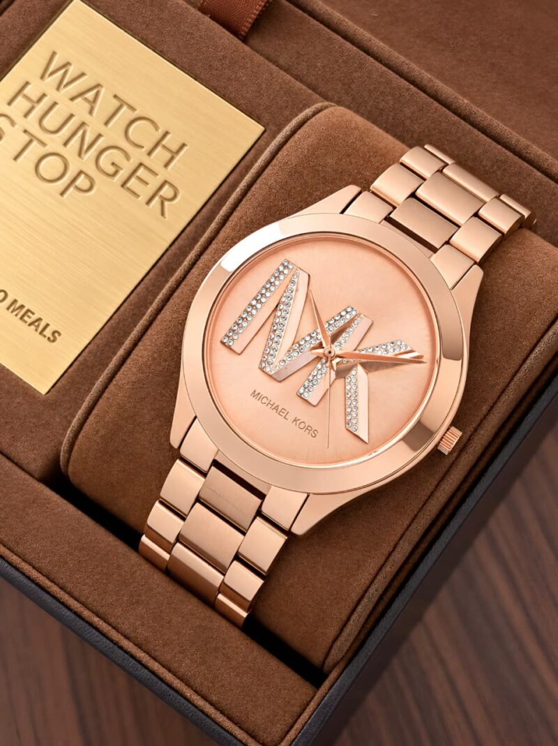 Michael Kors Runway Collection Stainless Steel Rose Gold Studded Body