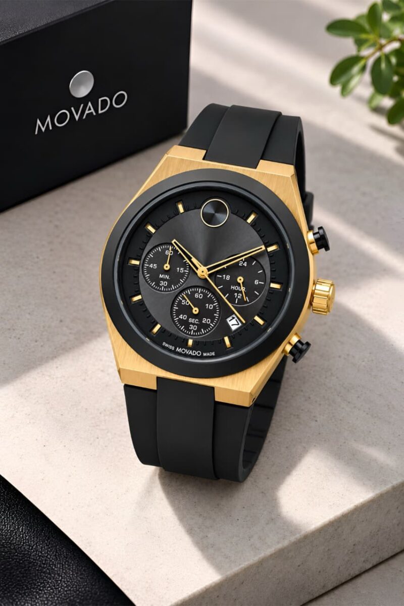Movado Black Grey 3600855 Black Silicon (Adjustable)