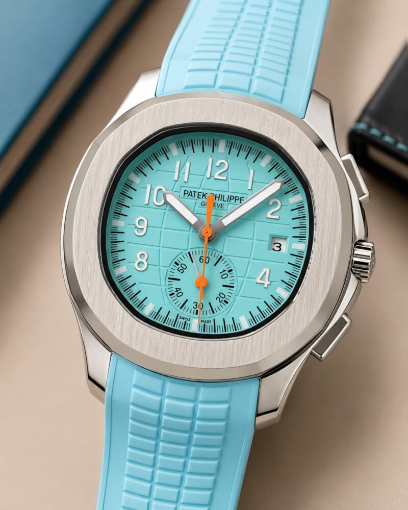 Patek Philippe Aquanaut Ice Blue Edition Textured Rubber Strap
