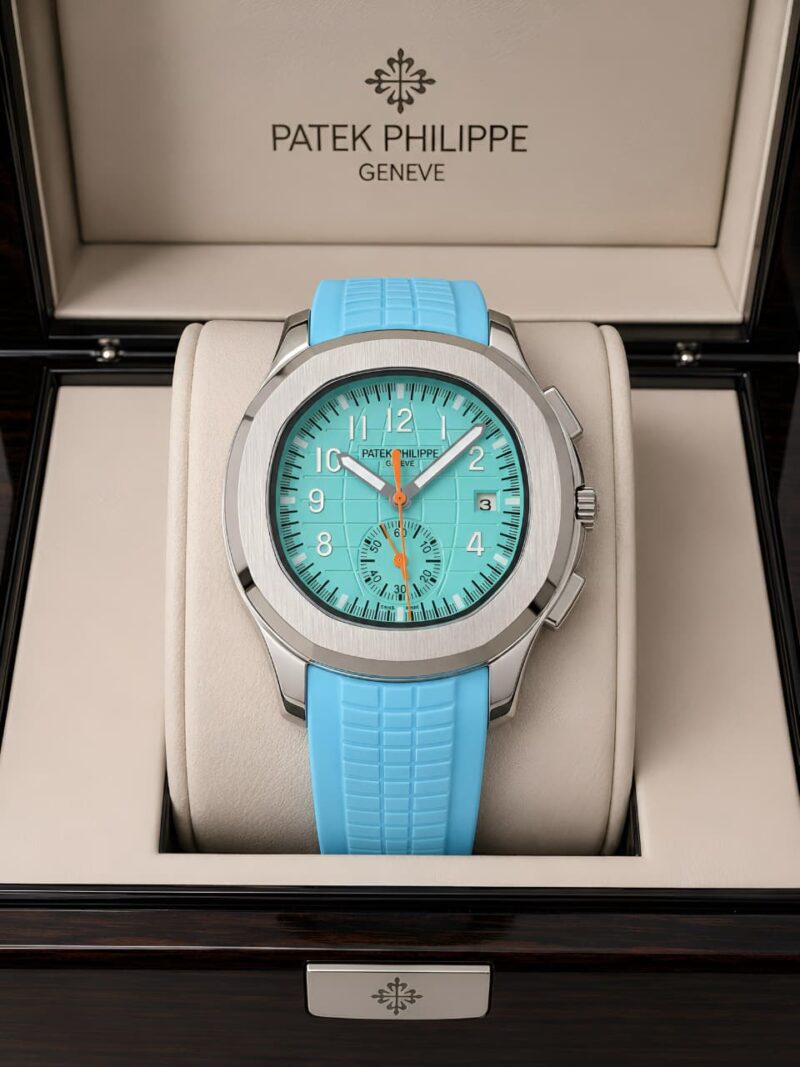 Patek Philippe Aquanaut Ice Blue Edition Textured Rubber Strap