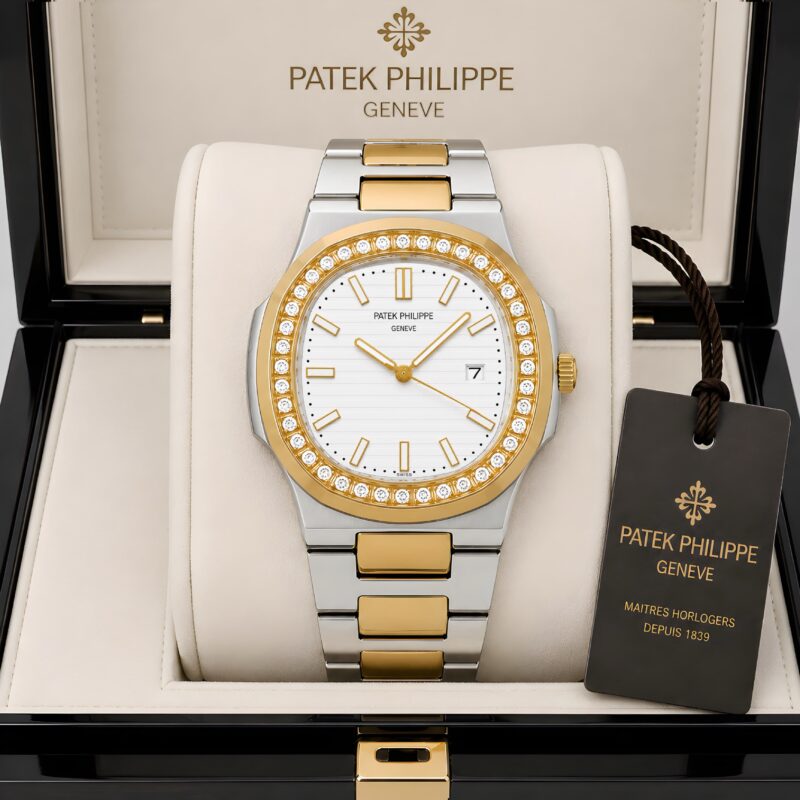 Patek Philippe Nautilus Style Crystal-Set Bezel