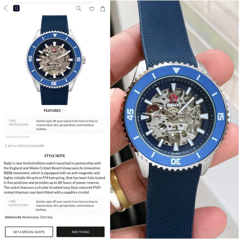 Rado Captain Cook Smart Fit Blue Adjustable silicon strap Watch