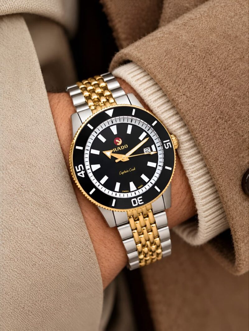 Rado Captain Cook Stylish Black Rotating-Style Bezel