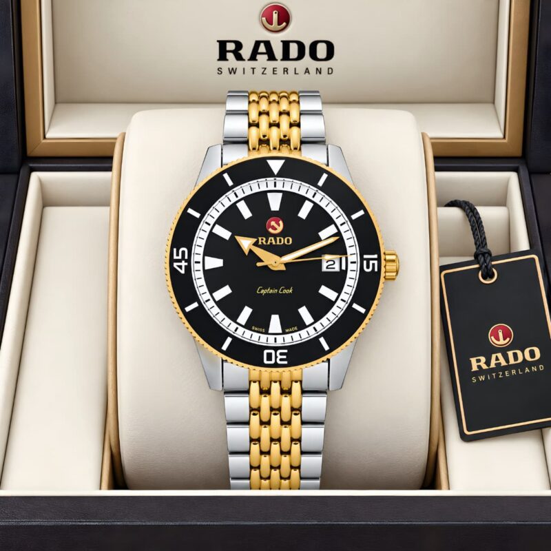Rado Captain Cook Stylish Black Rotating-Style Bezel