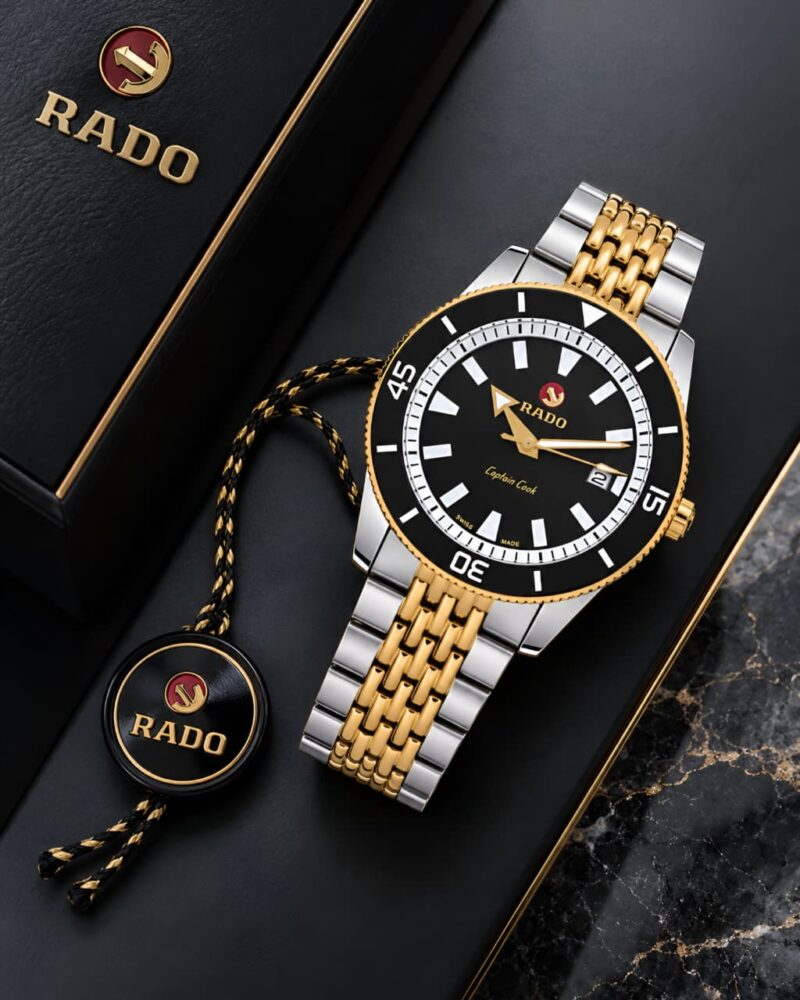 Rado Captain Cook Stylish Black Rotating-Style Bezel