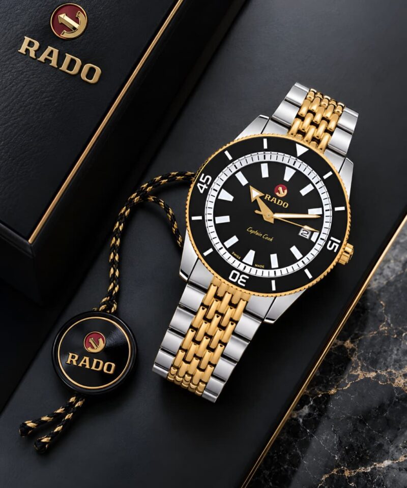 Rado Captain Cook Stylish Black Rotating-Style Bezel