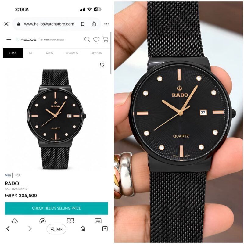 Rado Classic Quartz Rich Black Textured Dial