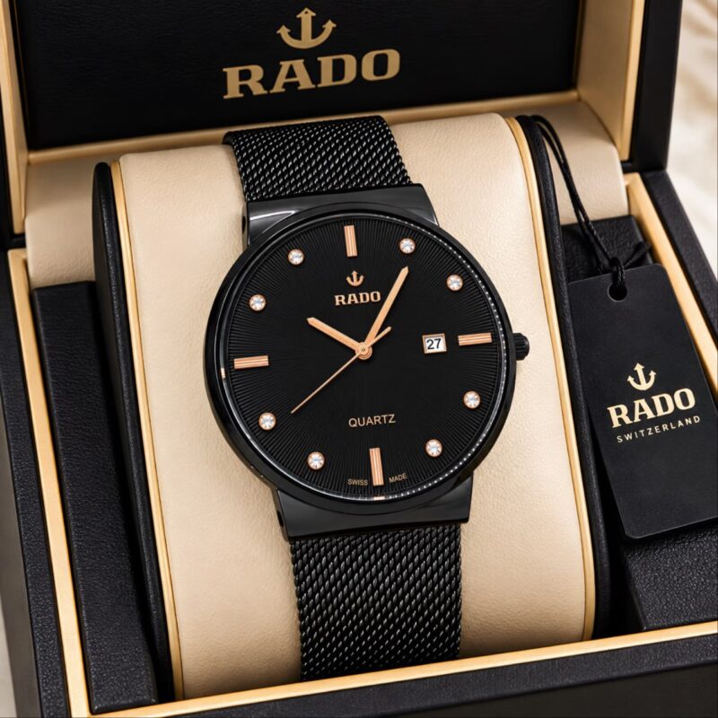 Rado Classic Quartz Rich Black Textured Dial