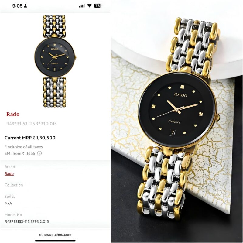 Rado Florence Stainless Steel Silver Gold Body Watch