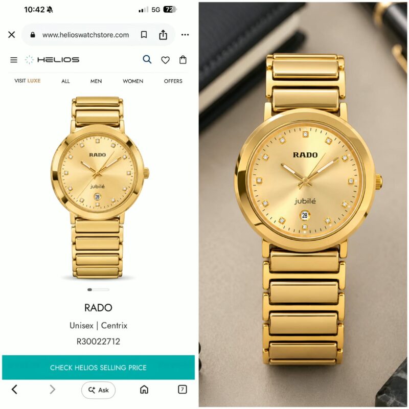 Rado ubilé Diamond Gold Edition Secure Butterfly Clasp