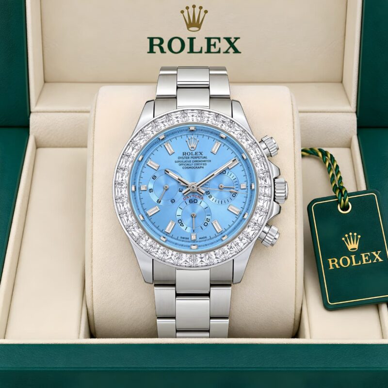 Rolex Daytona Chronograph Elegant Ice-Blue Sunray Dial