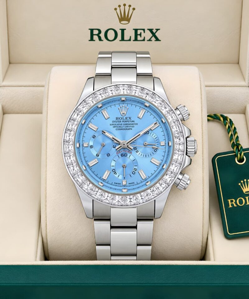 Rolex Daytona Chronograph Elegant Ice-Blue Sunray Dial
