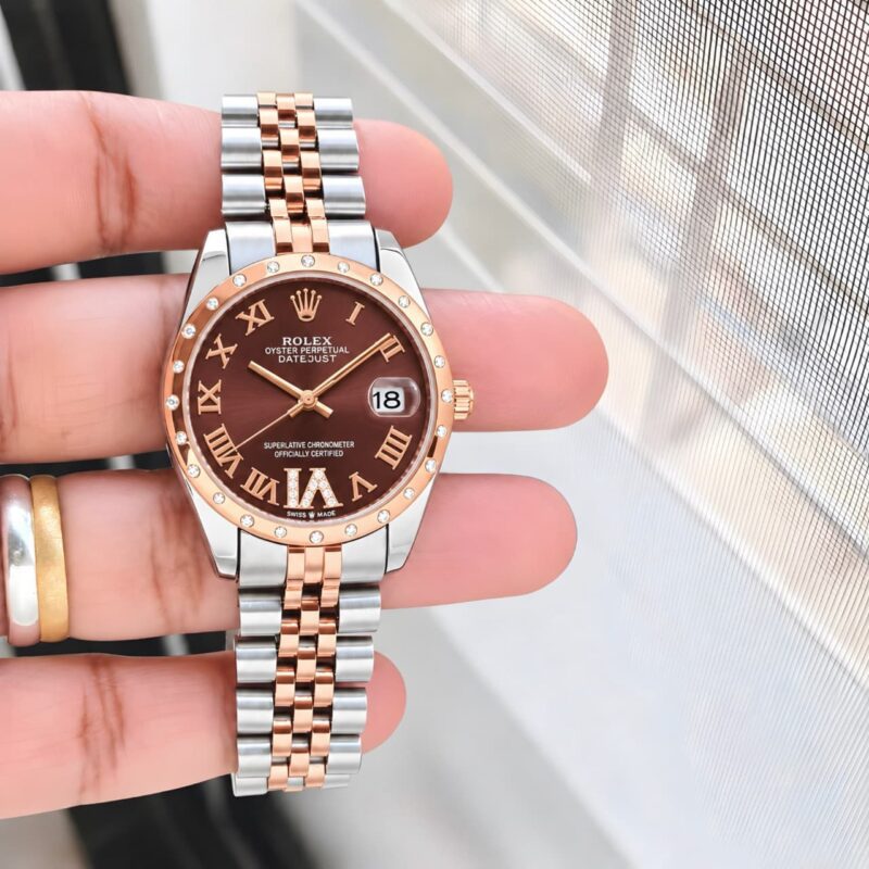 Rolex Women's Datejust 31 Burgundy Patent dial