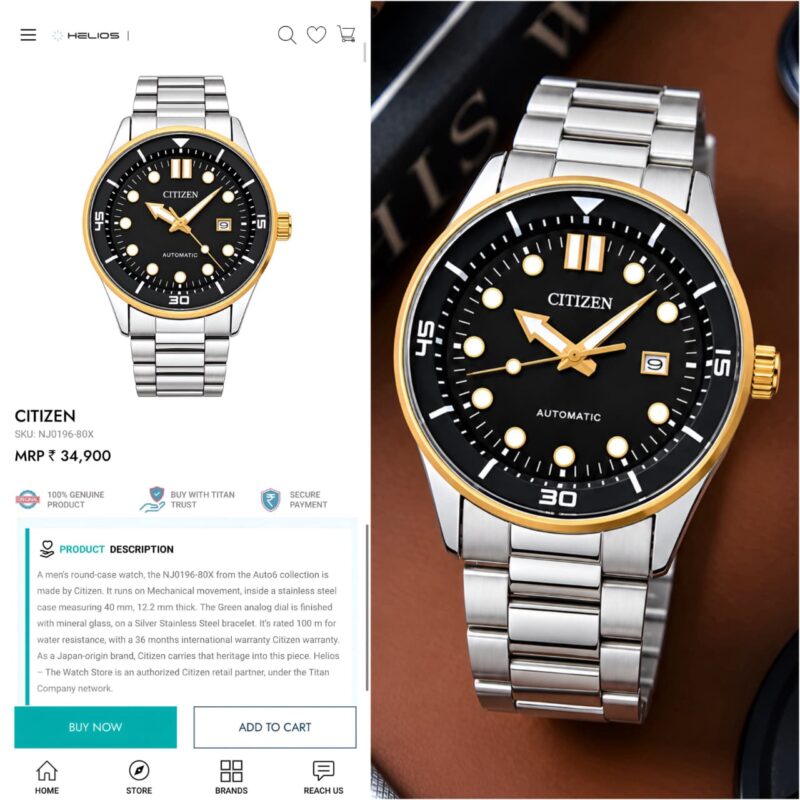 Citizen NJ0196-80X Black & Gold Stainless steel