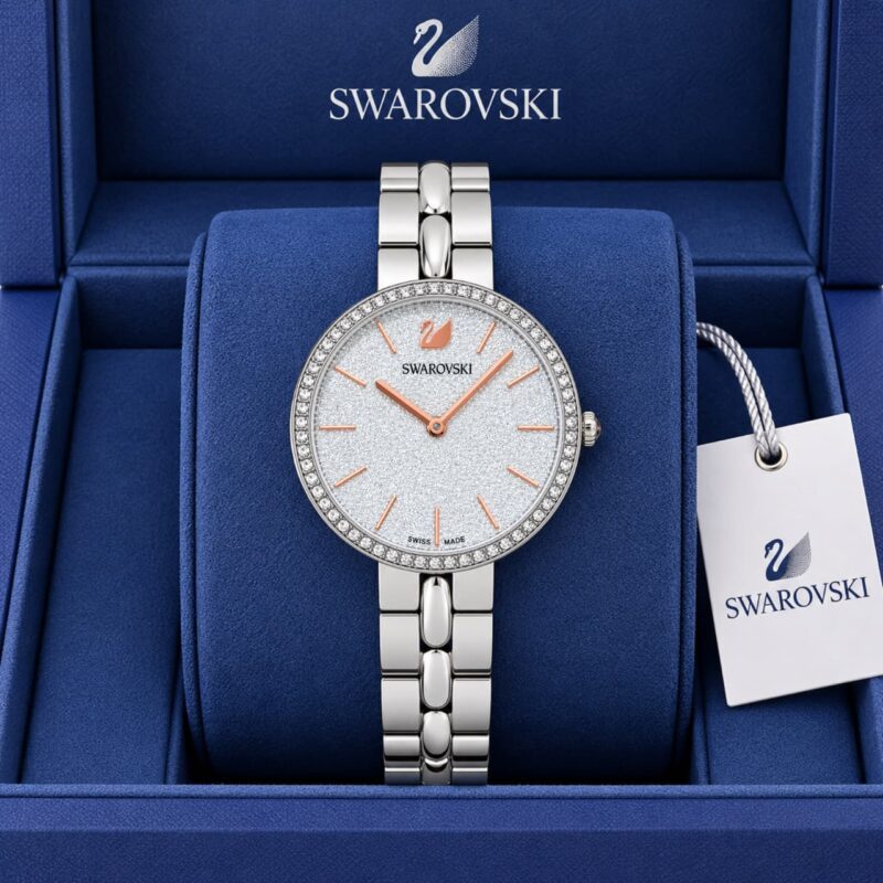Swarovski Beautiful Crystal-Textured Silver Dial