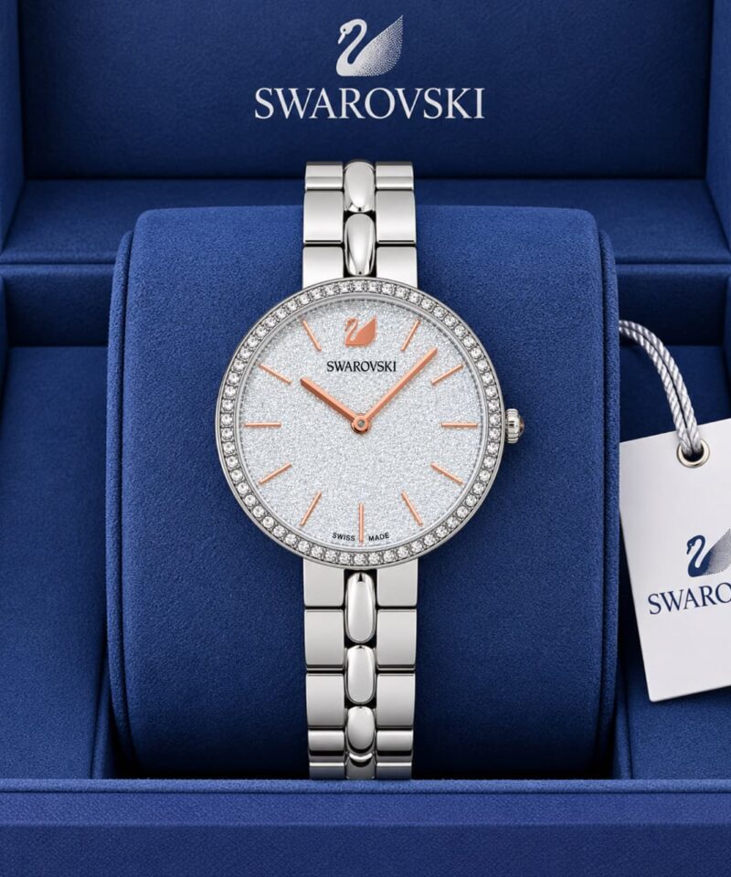 Swarovski Beautiful Crystal-Textured Silver Dial