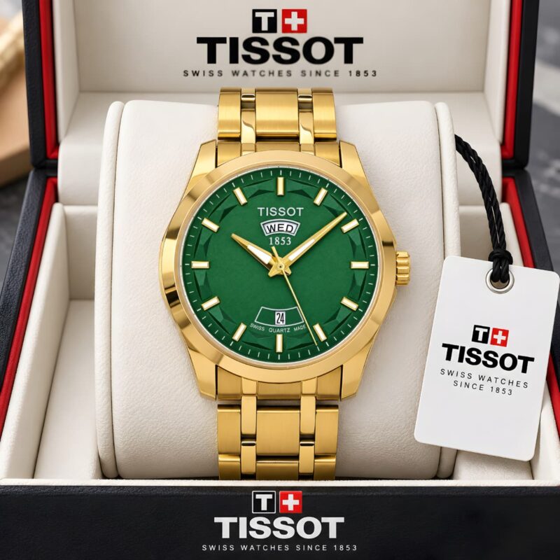 Tissot Couturier Day-Date Butterfly clasp lock watch