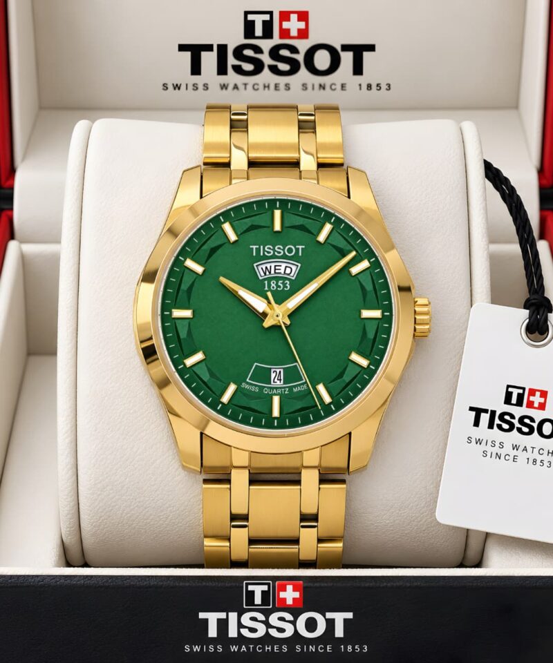 Tissot Couturier Day-Date Butterfly clasp lock watch