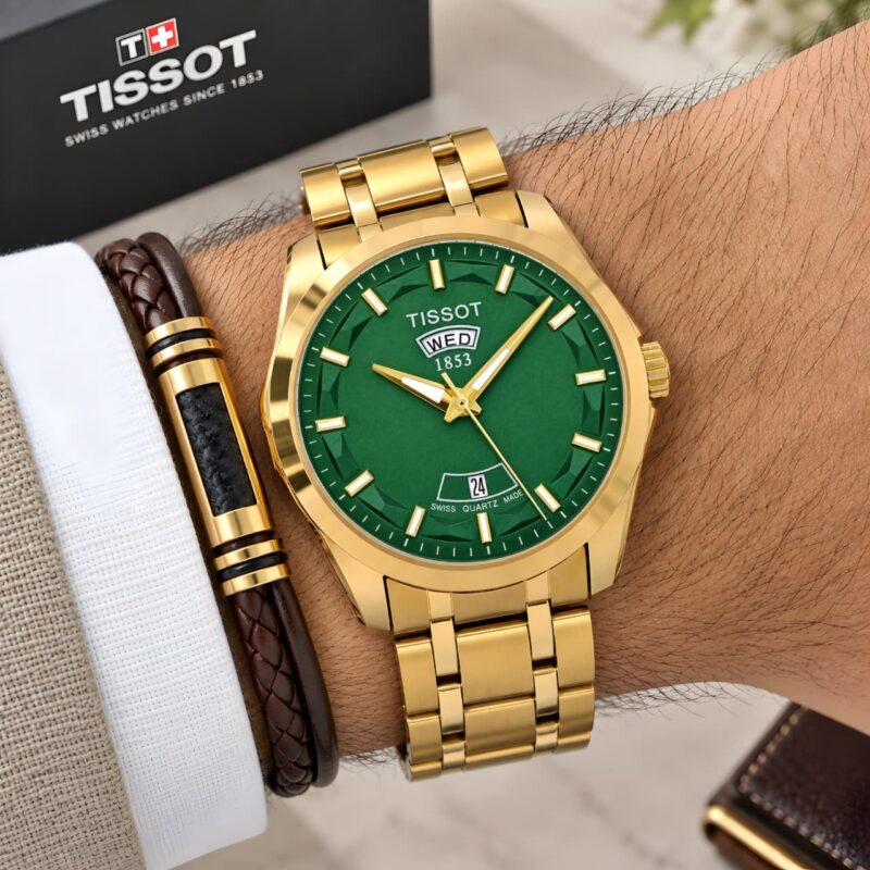 Tissot Couturier Day-Date Butterfly clasp lock watch