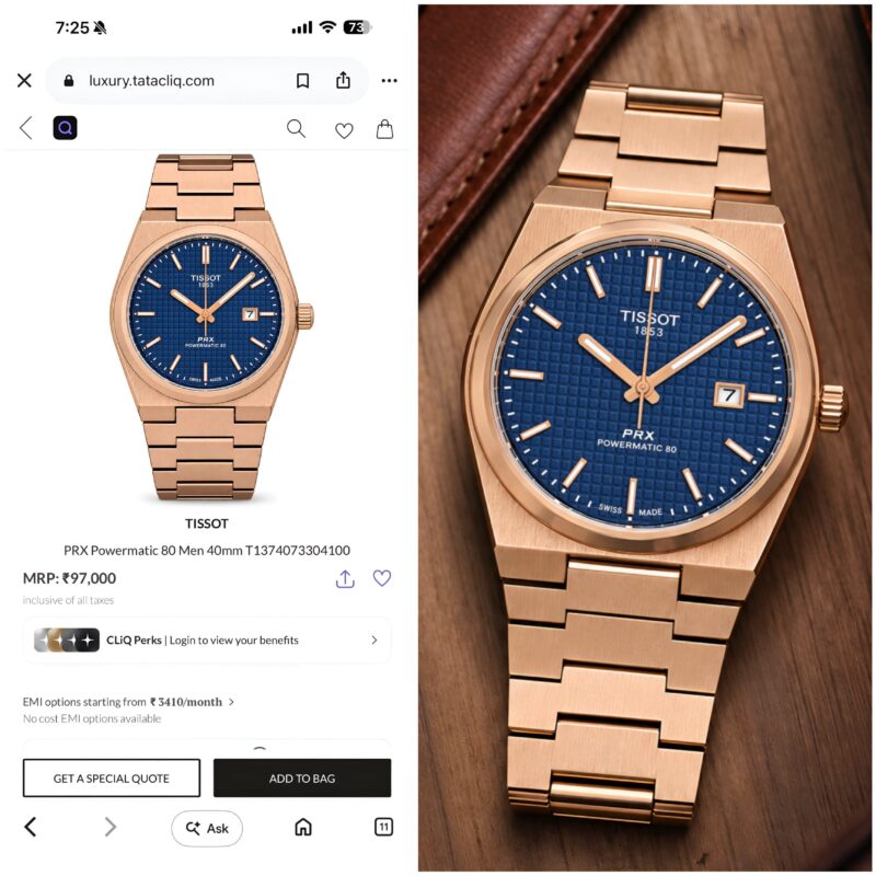 Tissot PRX Rose Gold performance Original Japanese Automatic