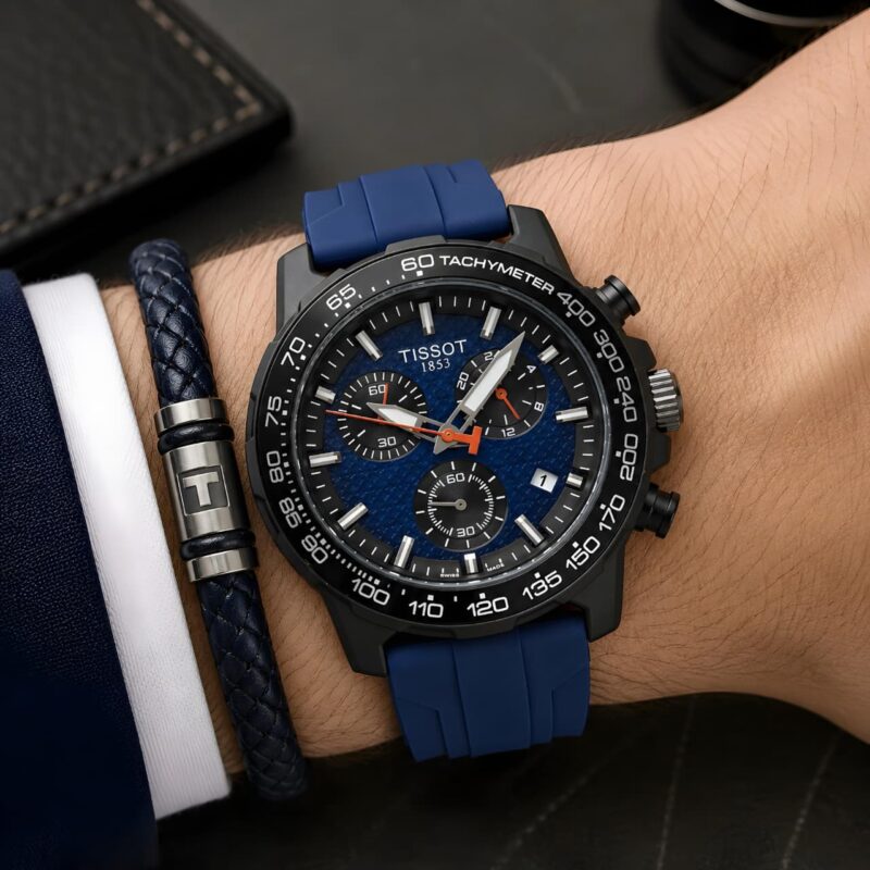 Tissot Supersport Chrono XL Blue Silicon Strap Watch