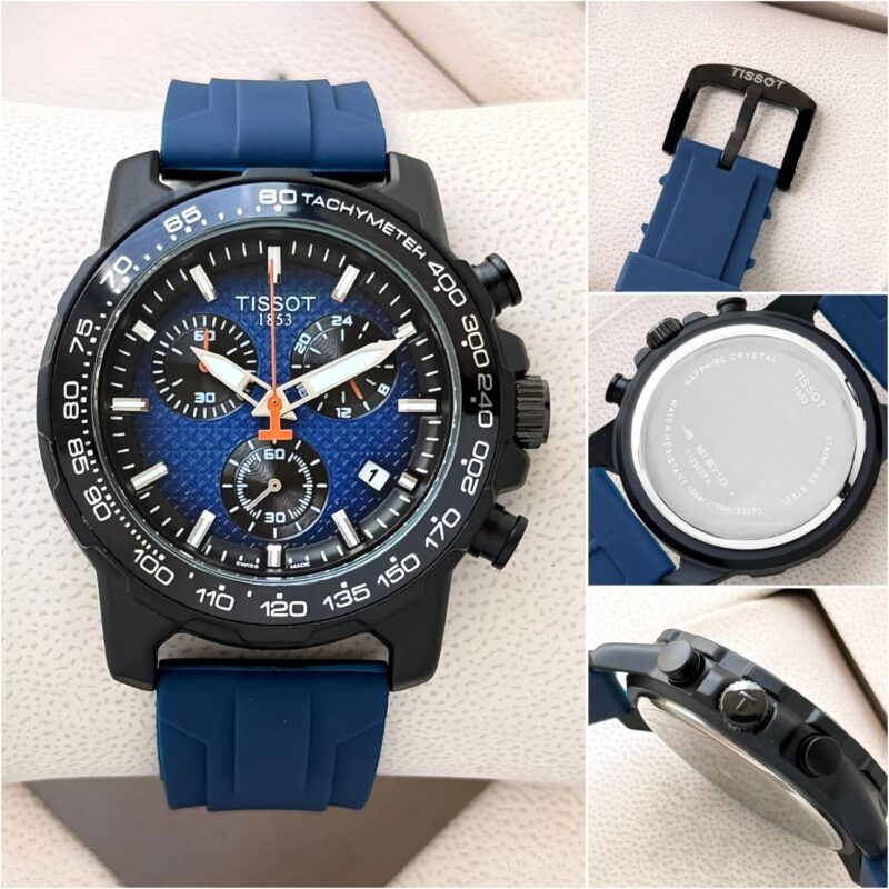 Tissot Supersport Chrono XL Blue Silicon Strap Watch