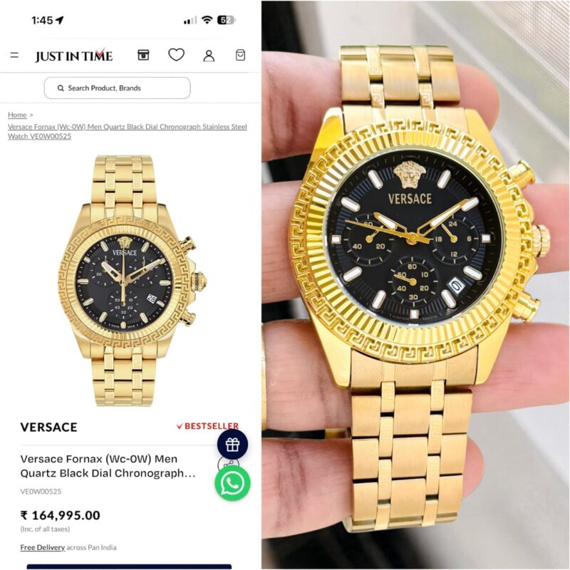 Versace Fornax Chronograph Model No. - VE0W00525 Strap - Gold Stainless Steel