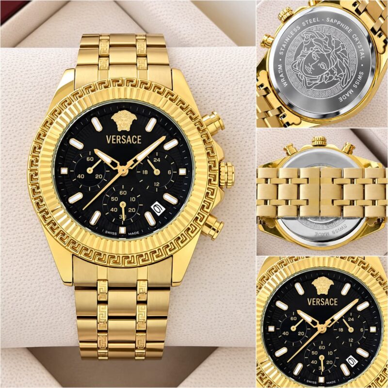 Versace Fornax Chronograph Model No. - VE0W00525 Strap - Gold Stainless Steel