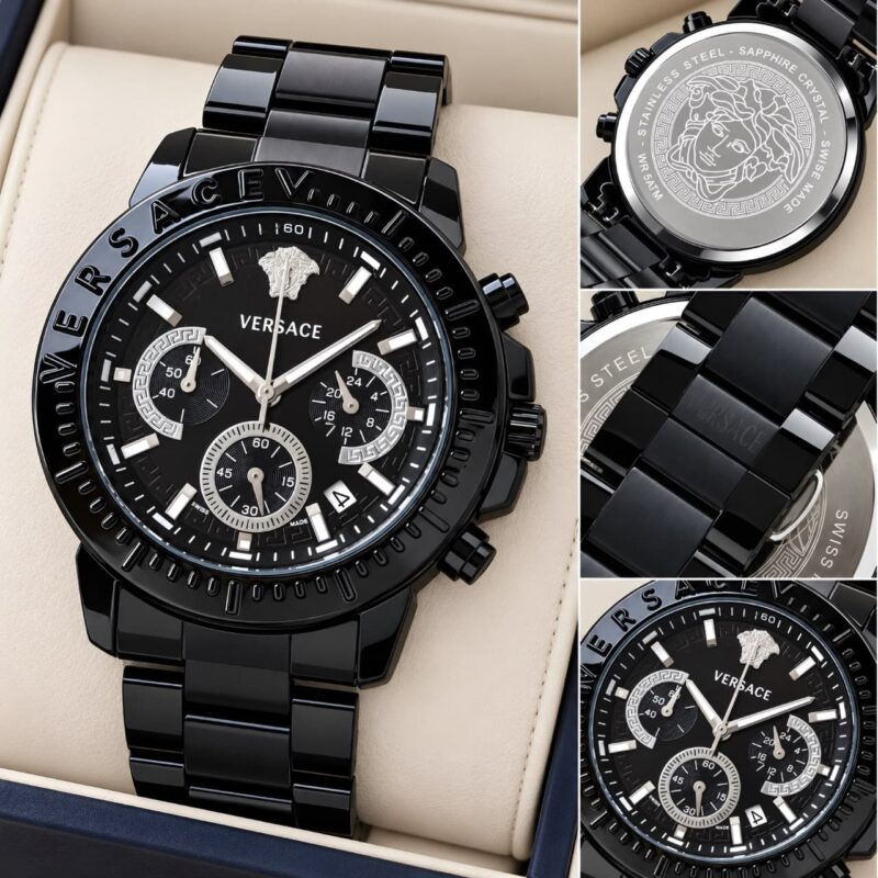 Versace New Chronograph Stainless steel Black