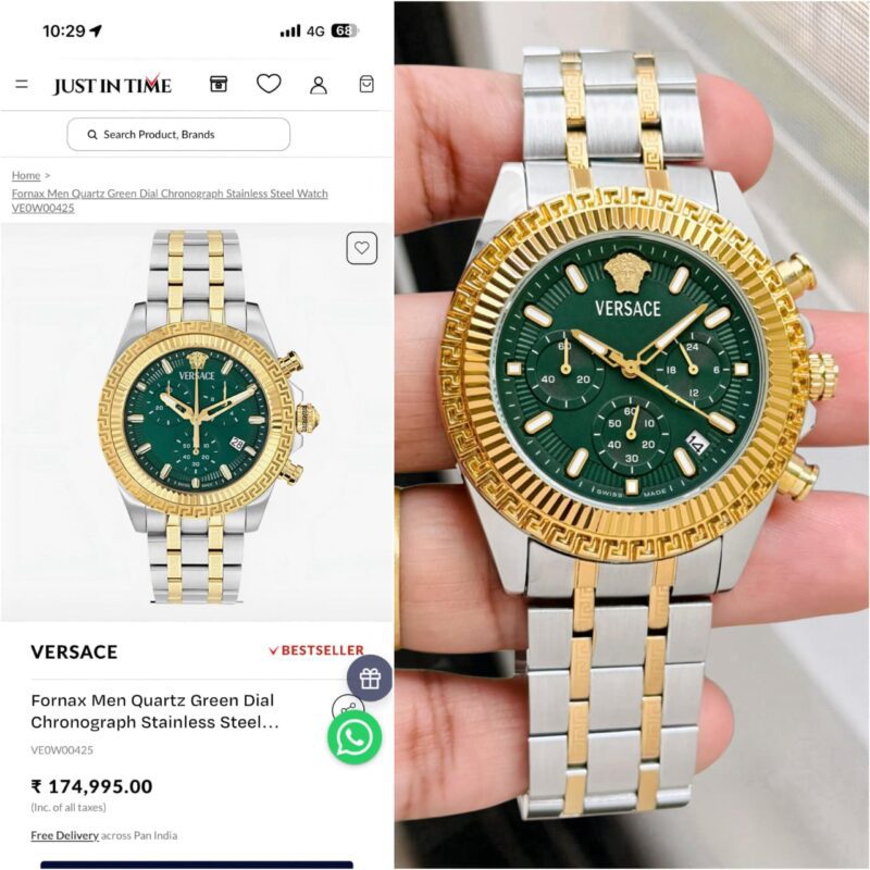 Versace VE0W00425 Fornax Chronograph Dial Green Watch