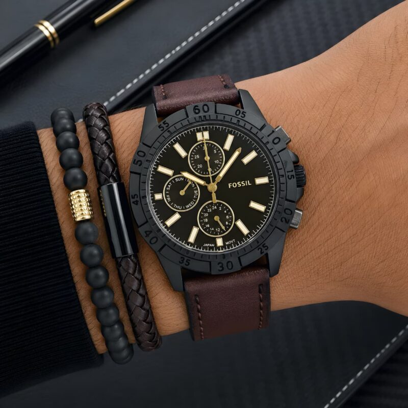 Fossil Multifunction Brown Leather Black