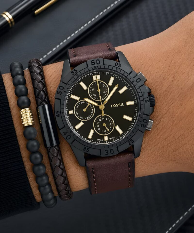 Fossil Multifunction Brown Leather Black