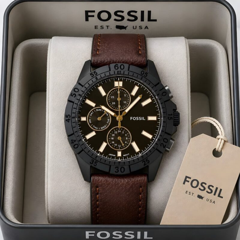 Fossil Multifunction Brown Leather Black