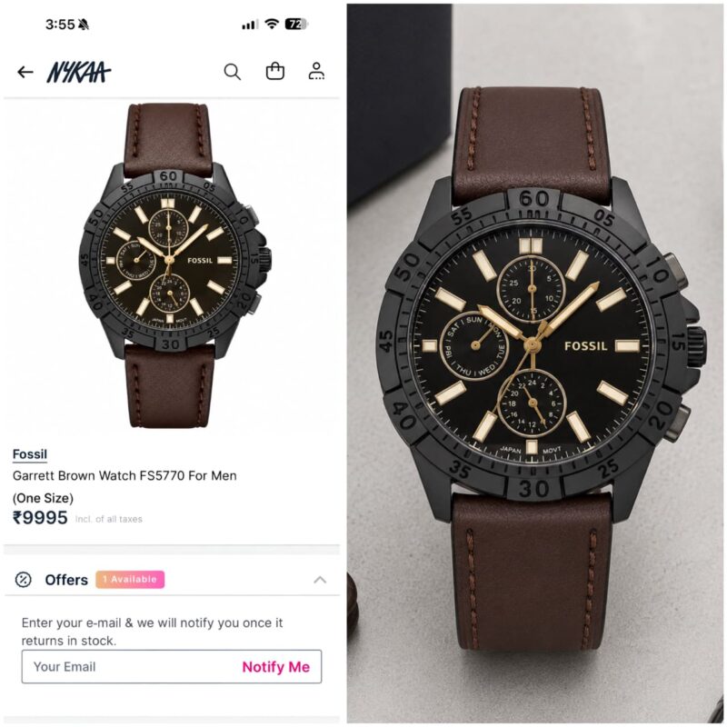 Fossil Multifunction Brown Leather Black